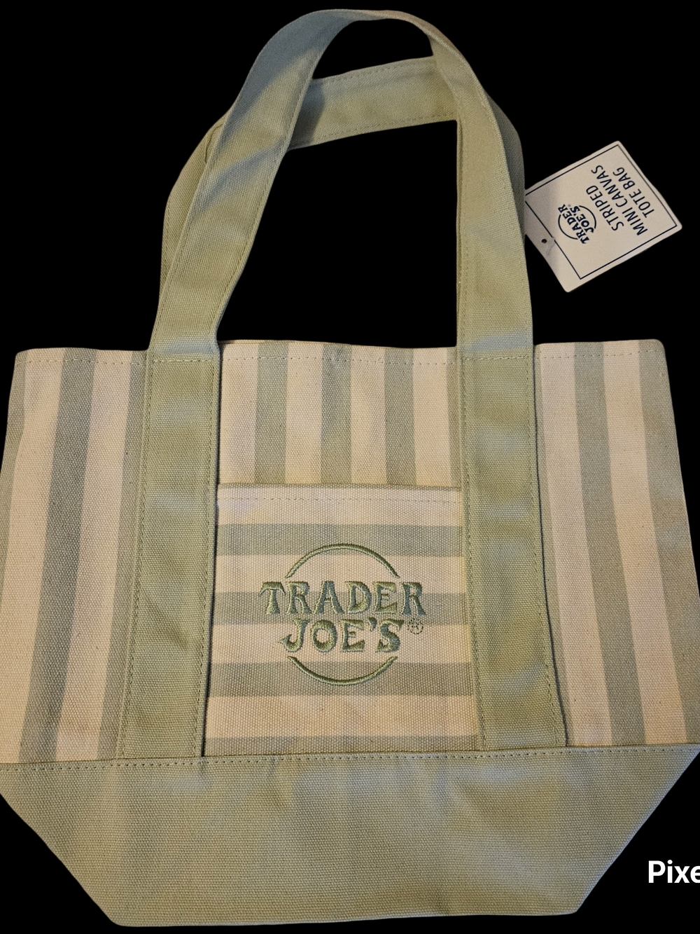 Trader Joes MINI Stripped Canvas Tote Bag
